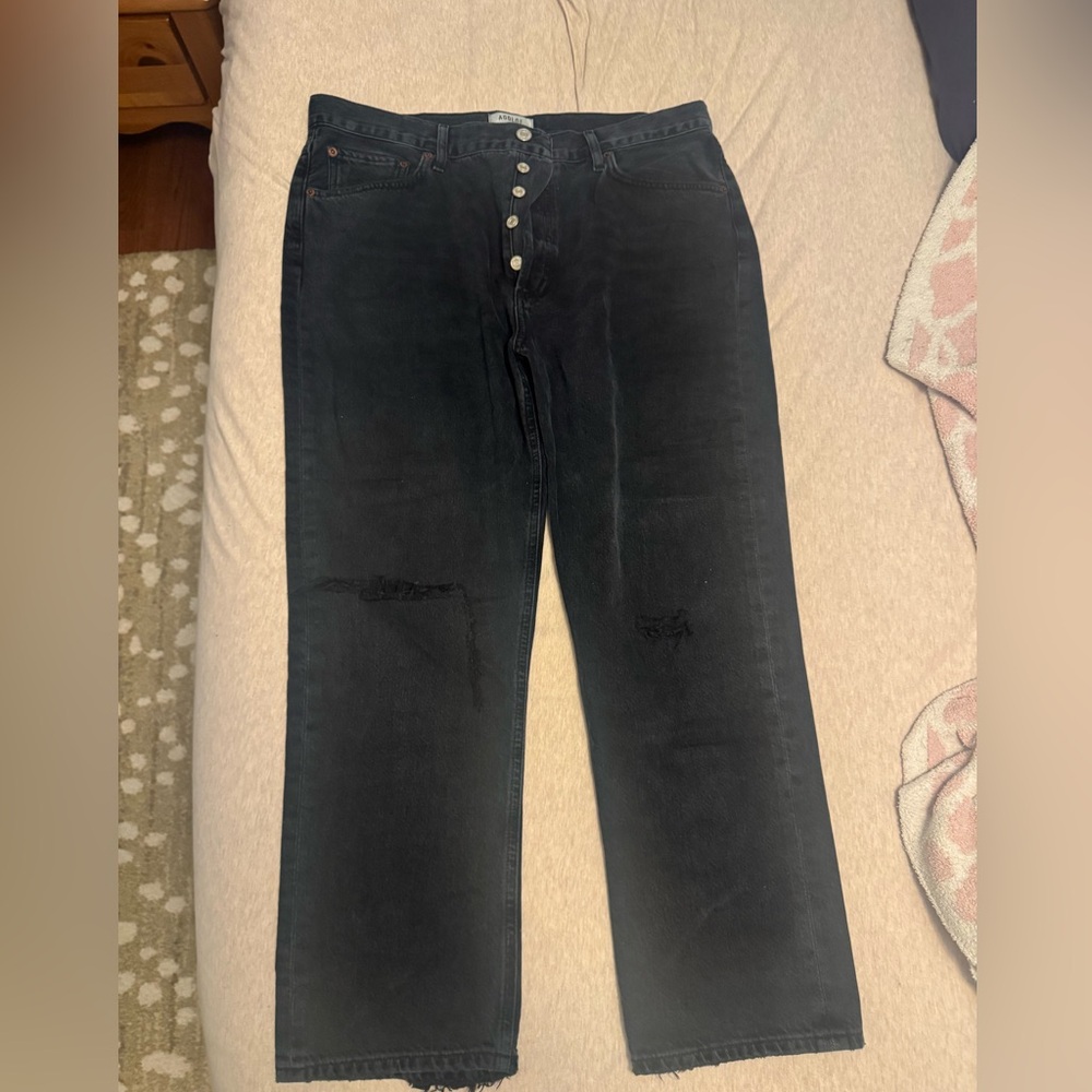 NWOT AGOLDE Riley High Rise Straight Crop in Contraband - Picture 3 of 11